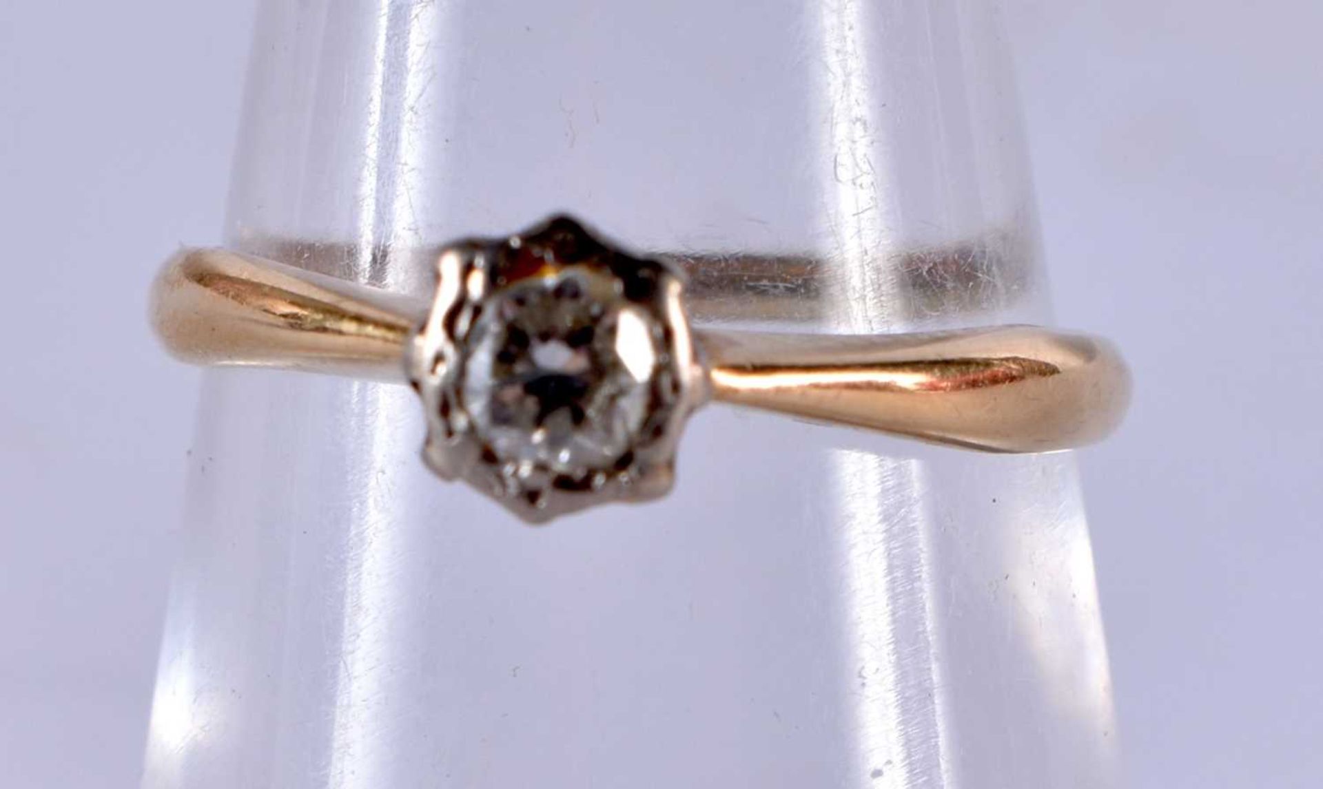 An 18 Carat Diamond Solitaire Ring Stamped 18CT, Size N, Diamond approx 1/8 Carat. Together with - Image 5 of 8