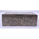 AN ANTIQUE CONTINENTAL ENGRAVED SILVER CASKET. 323 grams overall. 13 cm x 8.5 cm.