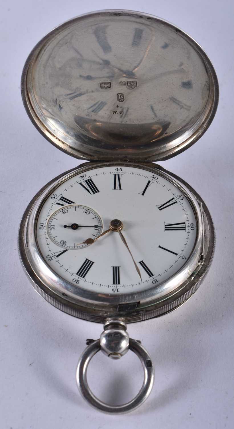 Victorian Silver Full Hunter Fusee Pocket Watch. Hallmarked Chester 1894. Movement - Key-Wind