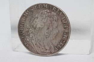 A WILLIAM & MARY HALFCROWN, 1693, 2nd busts (Est. plus 24% premium inc. VAT) Condition Report: