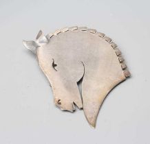 A GEORG JENSEN SILVER HORSE HEAD BROOCH designed by Arno Malinowski, stamped and numbered 90 (Est.