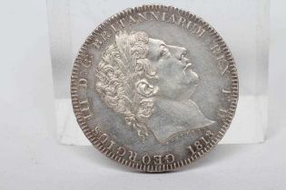 A GEORGE III CROWN, 1818, LIX rim (Est. plus 24% premium inc. VAT) Condition Report: High grade