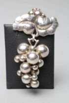 A GEORG JENSEN SILVER MOONLIGHT GRAPES BROOCH designed by Harald Nielsen, stamped and numbered