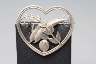 A GEORG JENSEN SILVER HEART SHAPED BROOCH similar to the previous lot, stamped and numbered 312 (