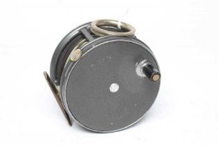 HARDY THE "PERFECT" 4" SALMON FISHING REEL with loop line guide, brass foot and rim tension screw (