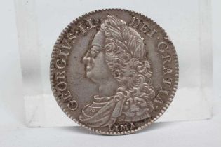 A GEORGE II HALFCROWN, 1746, Lima bust (Est. plus 24% premium inc. VAT) Condition Report: