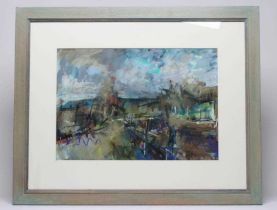 Y DAVID GREENWOOD (Contemporary) Narrow Boat, Crossflats, nr Bingley, pastel, signed and dated '97