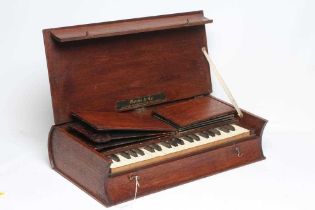 A RARE METZLER & CO. 'BIBLE' ORGAN, with manual bellow, bone keys, maker's label and oak case in the
