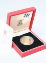 AN ELIZABETH II BELIZE $250 GOLD PROOF COIN, in capsule and cased with certificate (Est. plus 20%