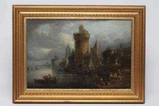 CONTINENTAL SCHOOL (late 19th century) View of Bruges, oil on panel, 12" x 18", framed (Est. plus