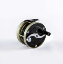 S. E. BOGDAN OF NASHUA SALMON FISHING REEL with plastic handle, stainless steel construction and