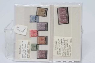 1889 GIBRALTAR STAMPS, Queen Victoria collection on two stock cards including 1889 2d brown/