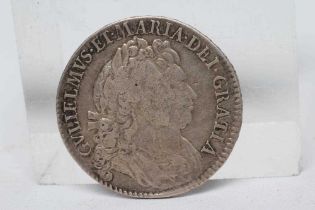 A WILLIAM & MARY HALFCROWN, 1691, 2nd busts (Est. plus 24% premium inc. VAT) Condition Report: