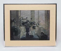 Y ARTHUR BAGLEE (b.1947) "Still Life with Curtain", signed, inscribed to reverse, watercolour,10"