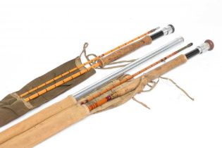 TWO HARDY SPLIT CANE RODS, comprising a "Gold Medal Rod" 3 piece with spare tip and metal Hardy