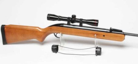 A BSA AIRSPORTER .22 AIR RIFLE, with 18" barrel, front sight, adjustable rear sight, underlever