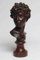 AFTER DENYS PIERRE PUECH (1854-1942) Jeune Romaine, bronze effect bust, bears signature, 16" high