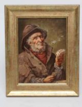 BRITISH SCHOOL (Early 20th century) Fisherman playing cards, indistinctly signed lower right, oil on