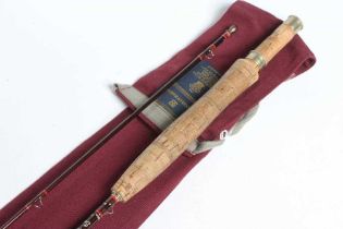 A HARDY SOVEREIGN 8' #4/5 FISHING ROD of two piece construction, with cork half wells grip and Hardy