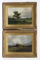 FRANK THOMAS CARTER (1853-1934) Moorland Scenes, a pair, oil on board, signed, 13" x 18", gilt