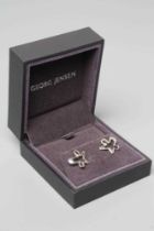 A PAIR OF GEORG JENSEN SILVER 'SPLASH' EAR STUDS, stamped, cased and boxed (Est. plus 24% premium