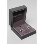 A PAIR OF GEORG JENSEN SILVER 'SPLASH' EAR STUDS, stamped, cased and boxed (Est. plus 24% premium