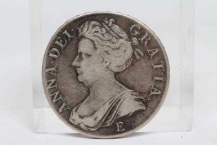 A QUEEN ANNE CROWN, 1707, 2nd bust with E below (Est. plus 24% premium inc. VAT) Condition Report: