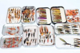 APPROXIMATELY 250 SALMON AND SEA TROUT FLIES in six Wheatley boxes (Est. plus 24% premium inc.