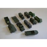 Eight Matchbox military vehicles including tank transporter, ambulance and 10 tonne truck, all items