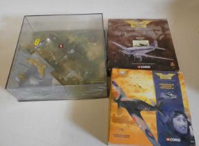 Corgi Aviation Archive Hawker Hurricane Douglas DC3 and USAFF Set, all items boxed, good to