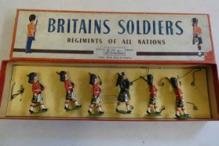 Britains post war Gordon Highlanders No77, boxed, good to excellent