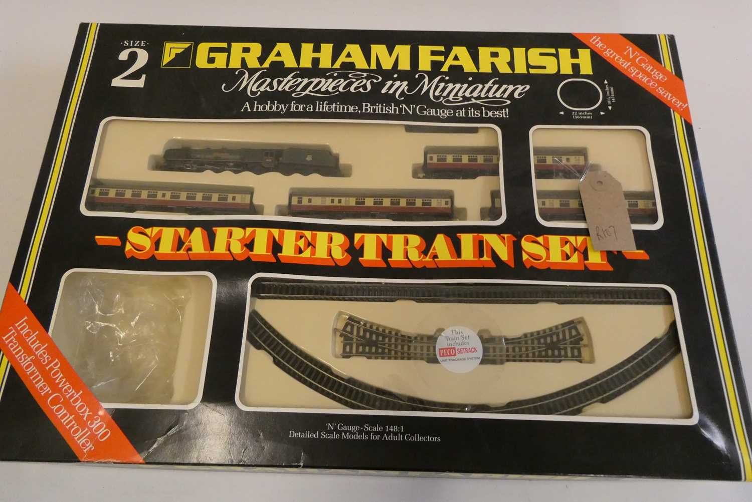 Graham Farish N gauge set with Duchess locomotive, four B.R. coaches and track, boxed, good to