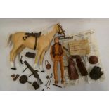Johnny West action figure by Marx, together with a boxed Thunderbolt, paper manuals and some