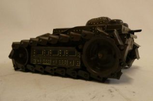 Clockwork Japanese Chai-Hi tank, tin printed body with tin tracks, two forward facing guns