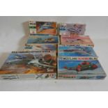 Eight plastic aircraft kits by Hasegawa and others, all items in good boxes, unchecked for