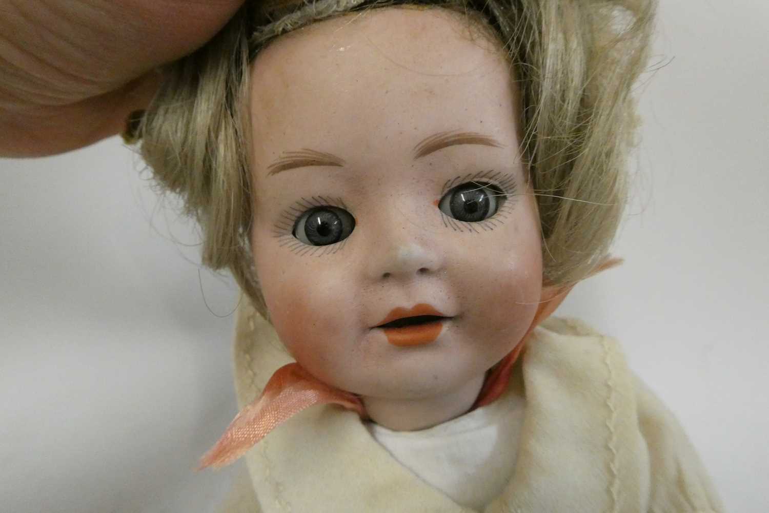 Two Heubach socket head dolls, one 11 1/2" 6970 doll with sleeping eyes, closed mouth and fixed - Image 4 of 5