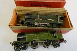 Hornby Clockwork Lord Nelson, tender missing and a 6 volt LNER 4-4-2 tank locomotive, both items