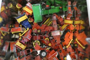 Playworn Matchbox combine harvesters, most items have paint loss or damage, poor