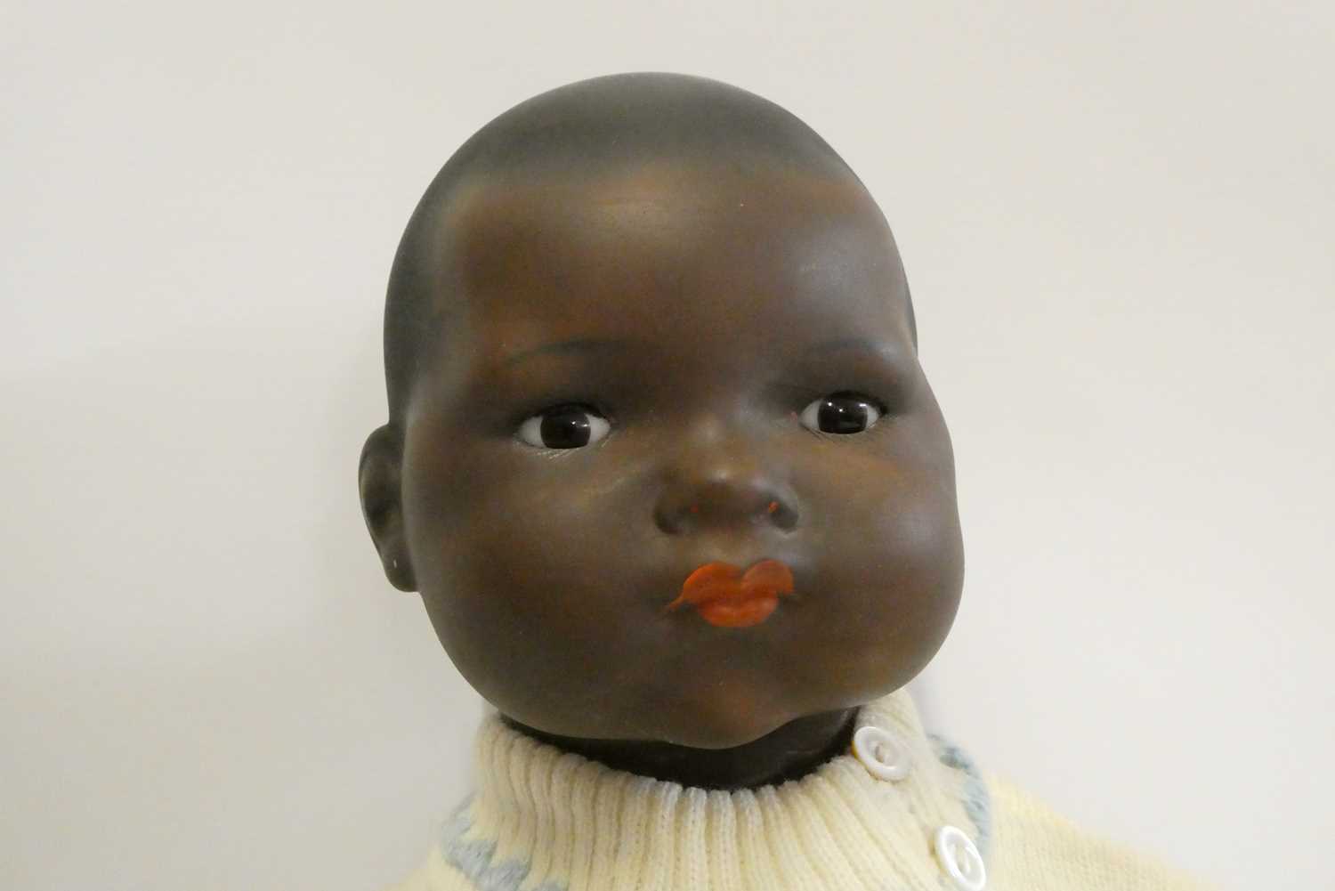 An Armand Marseille bisque socket head baby doll, with brown glass sleeping eyes, closed mouth, - Image 2 of 3