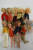 9 Sindy dolls and accessories, comprising 3 "2 Gen 1077", 3 "055014", 2 "033055X" and 1 "036001X"