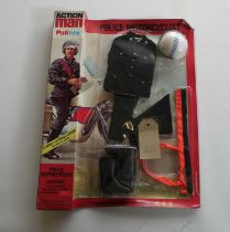 Action Man Police motorcyclist outfit in unopened display packaging, packaging fair to good