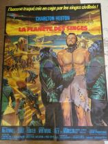 A French Planet of the Apes film poster, by Ets. Saint-Martin, 45 3/4" x 59 3/4", creased from