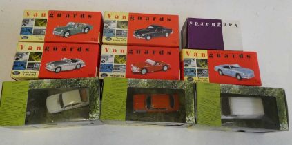 Nine Vanguard models 1/43rd scale including Austin-Healey Triumph TR3 and Ford Transit, all items