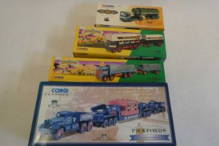 Corgi Classics comprising Atkinson truck and trailer with loads, ERS Dodgems truck and box