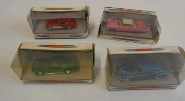 Dinky DY16 Ford Mustang, DY11 Tucker Torpedo and DY023 Chevrolet Corvette