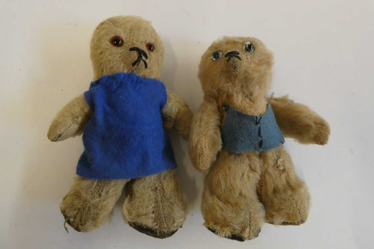 Rare Chad Valley "Three bears" mother and father teddies, both with glass eyes, felt clothing and