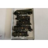 Five playworn Hornby Dublo locomotives comprising A4 Silver King, three N2 tank locomotives and 2-