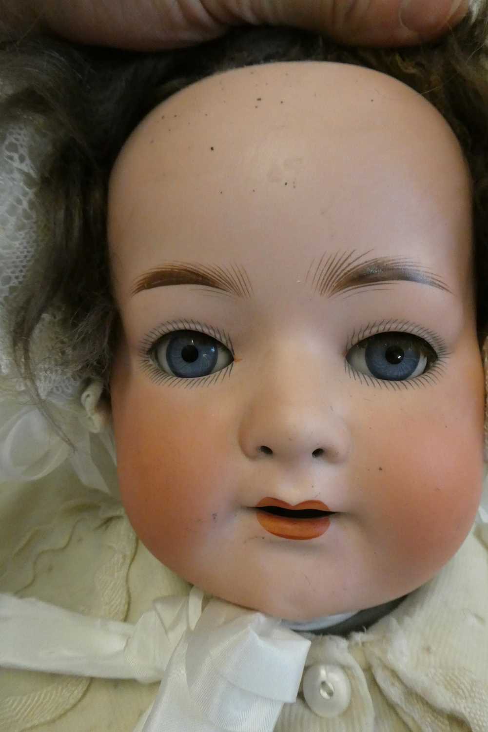 A Heubach Koppelsdorf bisque socket head character doll, with blue glass sleeping eyes, open - Image 2 of 3