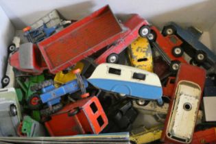 Unboxed diecast vehicles by various makers, most have paint missing or damage, poor