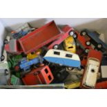 Unboxed diecast vehicles by various makers, most have paint missing or damage, poor